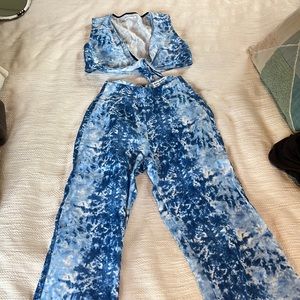 REFORMATION: holiday tie dye linen set